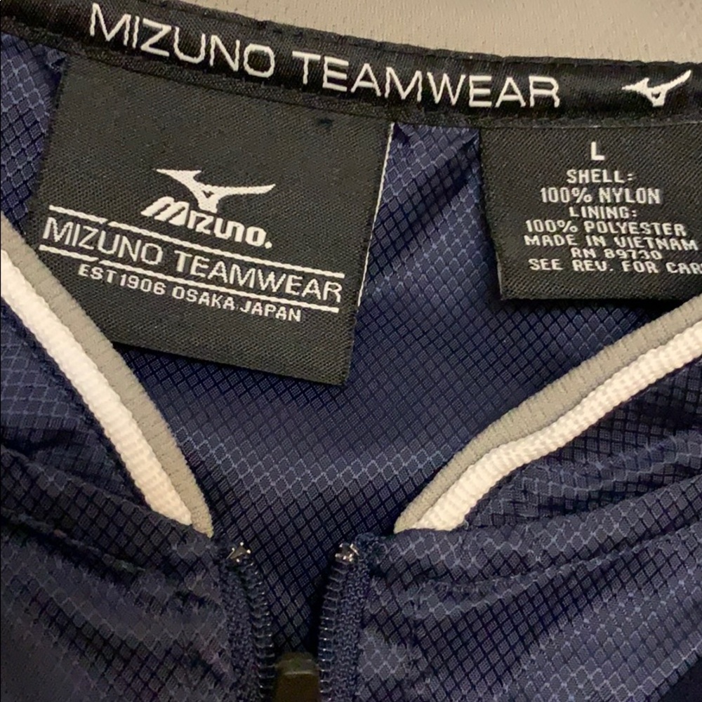 Mizuno baseball warmup short sleeve Sz S & L navy - Picture 2 of 4
